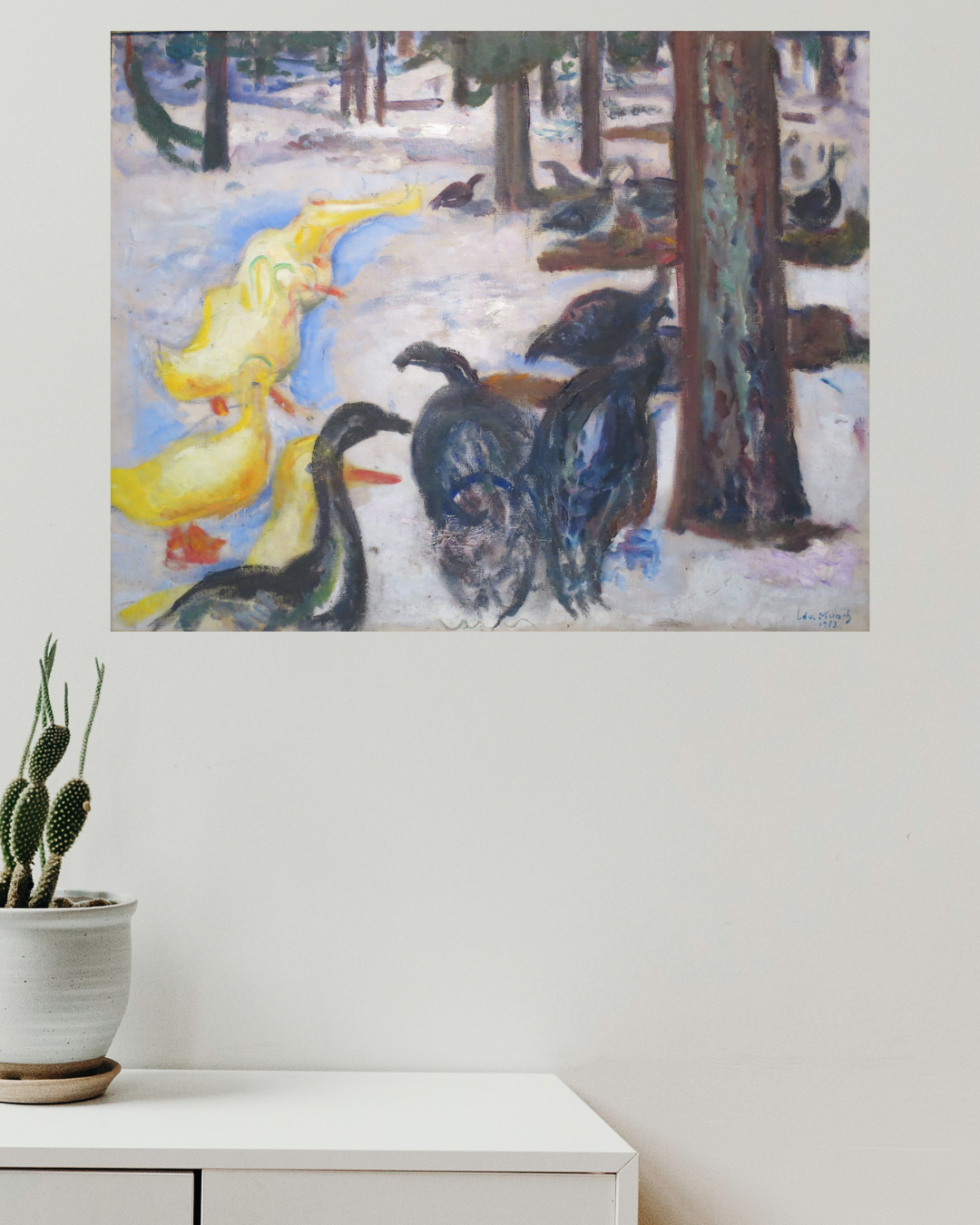 Patos y Pavos en la Nieve - Edvard Munch