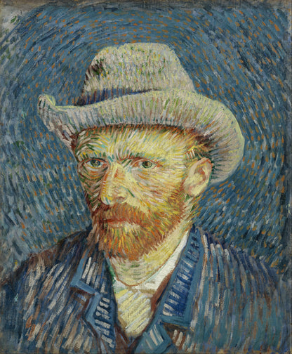 Autorretrato con Sombrero de Fieltro Gris - Vincent van Gogh