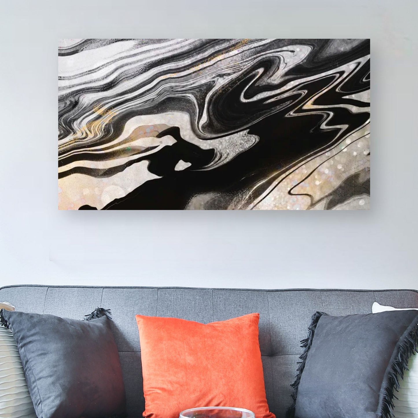 Abstracto negro crema